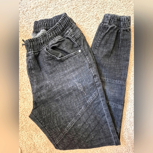 Black / Gray Denim Joggers - Womens‎ Size Medium - Picture 1 of 6
